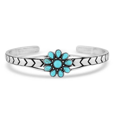 Montana Silversmiths Blue Sunflowerturquoise Cuff Bracelet, BC5380