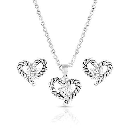 Montana Silversmiths Flirty Love Crystal Rope Jewelry Set, JS5365