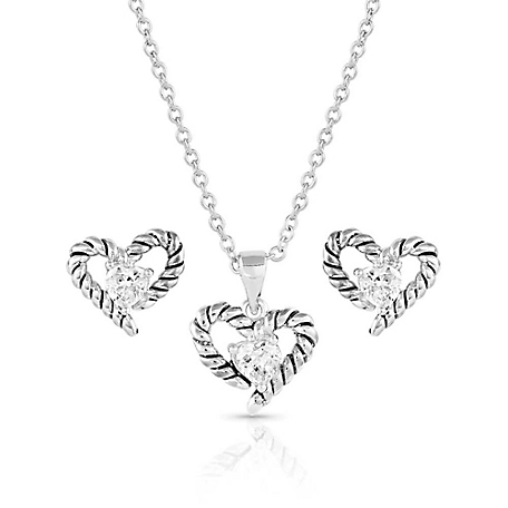 Montana Silversmiths Flirty Love Crystal Rope Jewelry Set, JS5365