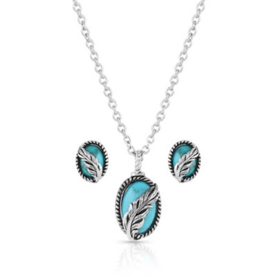 Montana Silversmiths World's Feather Turquoise Jewelry Set, JS5375