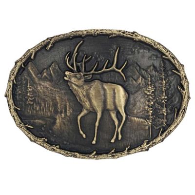 Montana Silversmiths Best of the Buglers Elk Heritage Attitude Buckle, A889
