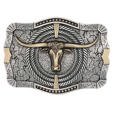 Montana Silversmiths Unisex Adult Ropin Ready Longhorn Attitude Buckle