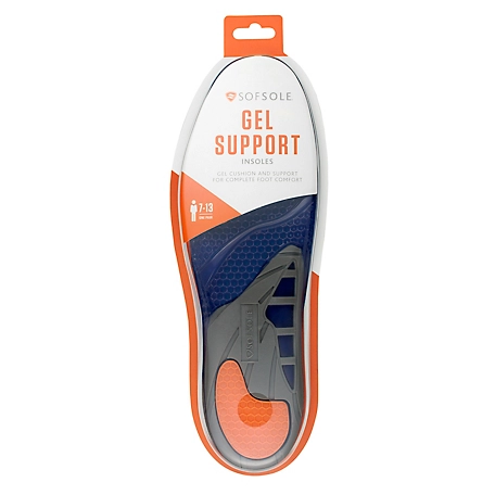 Sof Sole Gel Support Insole, Men's Size 7-13
