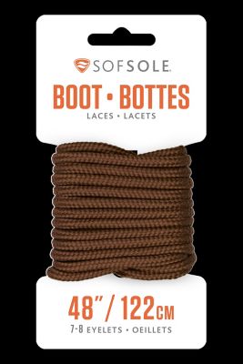 Sof Sole Boot Laces, Brown, 48 in., 2 pc.