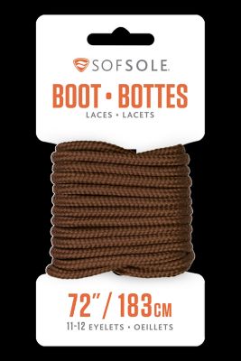 Sof Sole Boot Laces, Brown, 72 in., 2 pc.