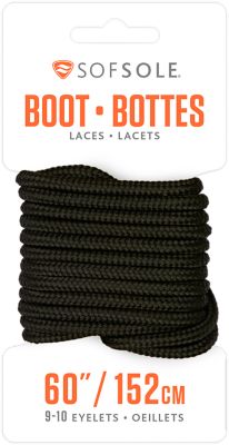 Sof Sole Boot Laces, Black, 60 in., 2 pc.