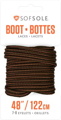 Sof Sole 48 in. Boot Laces, Black Brown