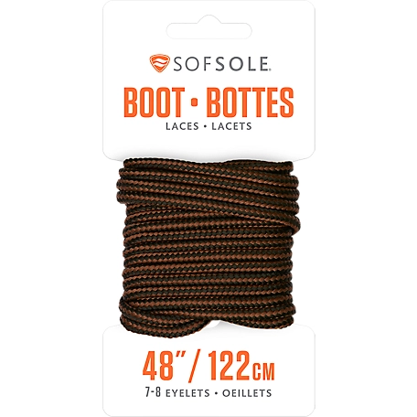 Sof Sole 48 in. Boot Laces, Black Brown