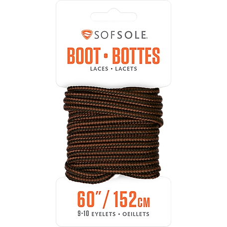 Sof Sole 60 in. Boot Laces, Black Brown