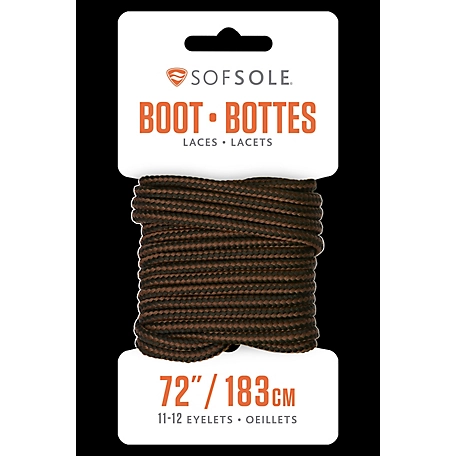 Sof Sole 72 in. Boot Laces, Black Brown