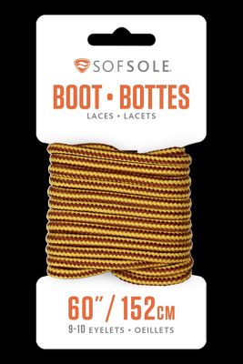 Sof Sole 60 in. Waxed Boot Laces, Gold Brown