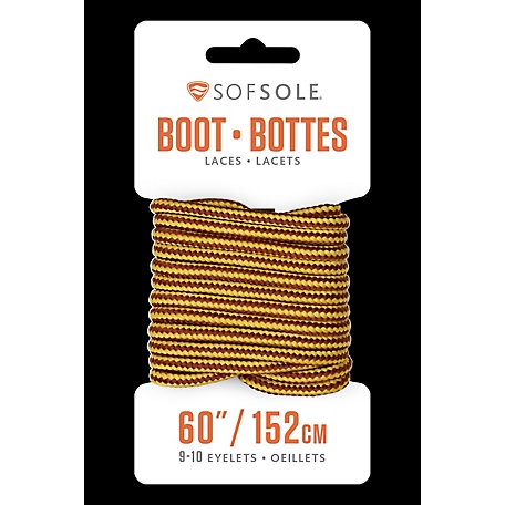 Sof Sole 60 in. Waxed Boot Laces, Gold Brown