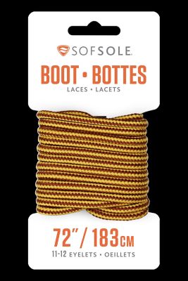 Sof Sole 72 in. Waxed Boot Laces, Gold Brown