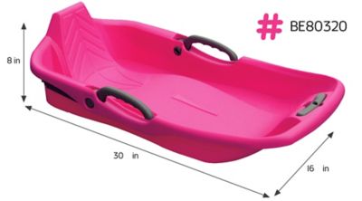 Belli Pink Snow Sled 1 Seater with Brake and Handle Cord for Kids, BE80320