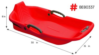 Belli Red Snow Sled 1 Seater with Brake and Handle Cord for Kids, BE80337