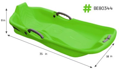 Belli Green Snow Sled 2 Seater with Brake and Handle Cord for Kids, BE80344