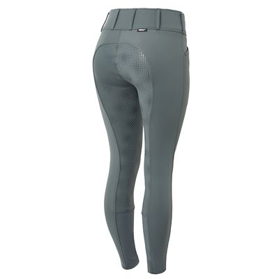 Horze Women's Grand Prix Thermo Softshell Full-Seat Breeches, Silicone Grip, Gray
