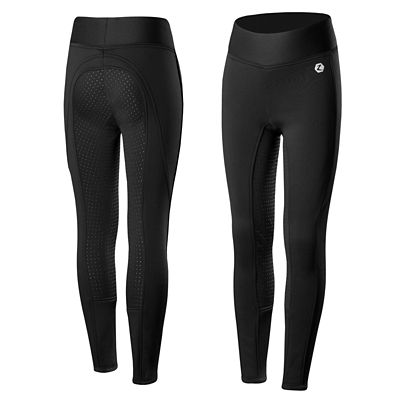Horze Kids' Active Full-Seat Winter Riding Tights, Silicone Grip