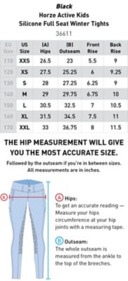 Image showing  Kids' Active Full-Seat Winter Riding Tights, Silicone Grip