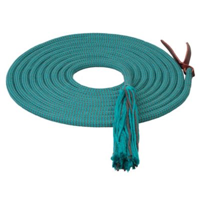 Weaver Equine Ecoluxe Bamboo Round Mecate, 1/2 in. x 22 ft., Turquoise/Charcoal