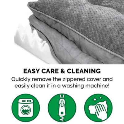 Image showing 6 th FurHaven Minky Faux Fur & Suede Pillow-Top Orthopedic Dog Bed, Medium, Titanium Gray