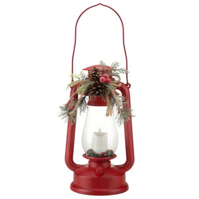 Red Shed Red Holiday Lantern Great Christmas decor!  Vintage and old looking