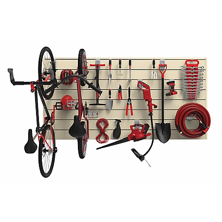 CrownWall Garage Organization Slat Wall Kit, 8 ft. x 4 ft., Sandstone PVC Panels