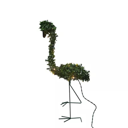 ProductWorks 28" Illuminated Topiary Flamingo Statue with 20 Lights Christmas Statues