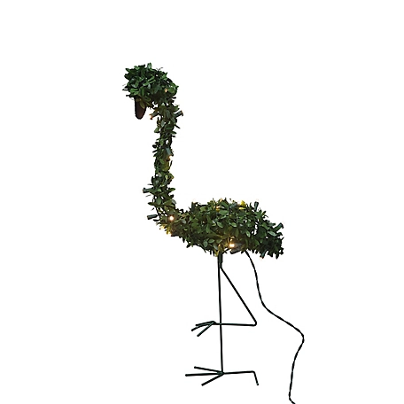 ProductWorks 28 in. Topiary Flamingo, with 20 Lights Knock Down, 17934_MYT