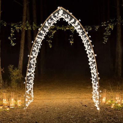ProductWorks 88 in. Archway with Warm Wht Leds Clear Floral Cap/Trans Cord/8 Function, 38218_MYT