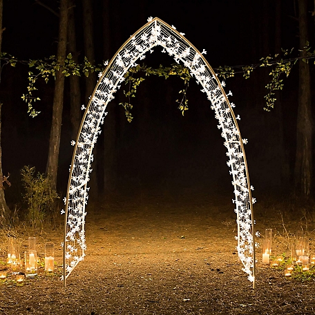 ProductWorks 88 in. Archway with Warm Wht Leds Clear Floral Cap/Trans Cord/8 Function, 38218_MYT