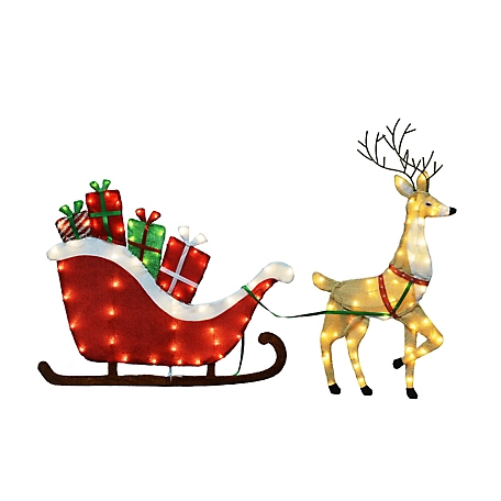 ProductWorks Set of Two Sleigh with Deer (46251/56504), 56505_MYT