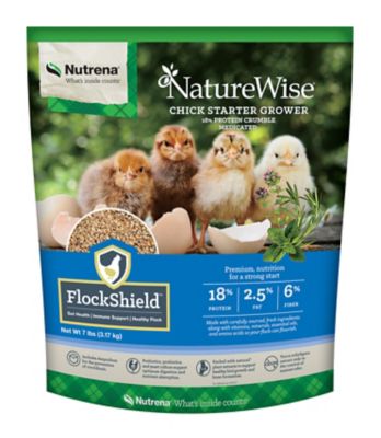 Nutrena NatureWise Chick Starter Grower Medicated Chicken Feed, 7 lb. Bag