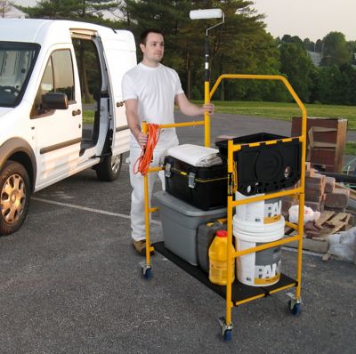 Image showing  Mini Folding Painters Scaffold with Tool Tray, 4 ft.