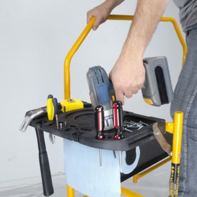 Image showing  Mini Folding Painters Scaffold with Tool Tray, 4 ft.