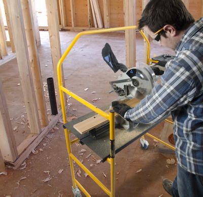 Image showing  Mini Folding Painters Scaffold with Tool Tray, 4 ft.