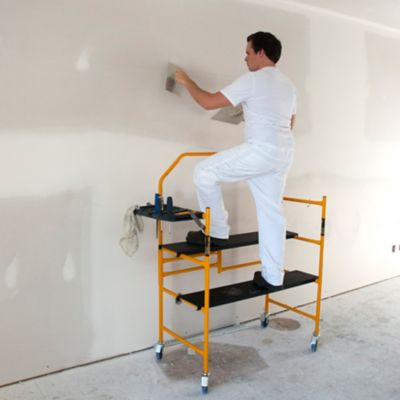 Image showing 5 th Metaltech Mini Folding Painters Scaffold with Tool Tray, 4 ft.