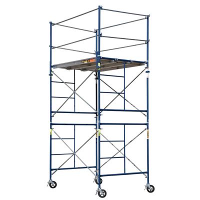 Metaltech Complete Scaffold Tower with Guardrails and Casters., M-MRT5710-A