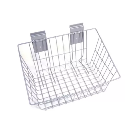 CrownWall Garage Organization Medium Wire Basket for Slatted Wall Gray Slat Wall Accessories