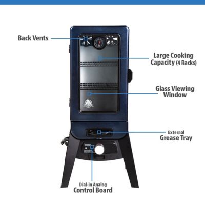 Image showing  748 sq. in. 3-Series Electric Vertical Smoker, Blue Hammertone