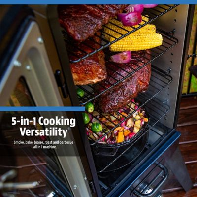 Image showing 7 th Pit Boss 748 sq. in. 3-Series Electric Vertical Smoker, Blue Hammertone