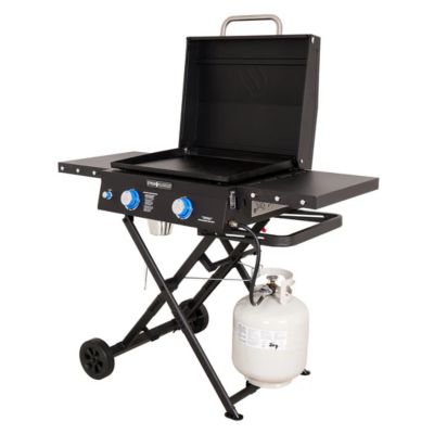 Image showing  2-Burner Portable Propane Gas Flat Top Griddle, 480 sq. in., Black
