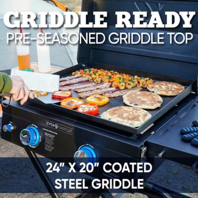 Image showing 11 th Even Embers 2-Burner Portable Propane Gas Flat Top Griddle, 480 sq. in., Black