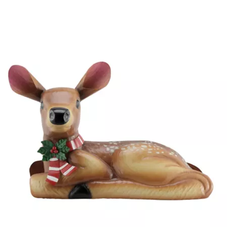 Red Shed Christmas Sleeping Fawn Statue Christmas Statues