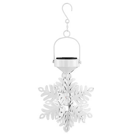 Red Shed Metal Solar-Powered Snowflake Hanging Lamp