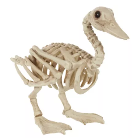 Red Shed Halloween Decoration with 11" Large Duck Skeleton Halloween Statues