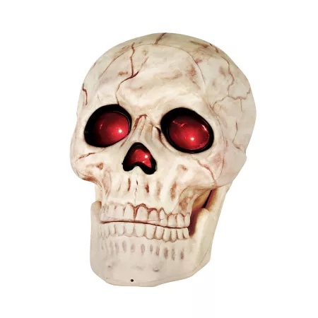 Red Shed Halloween Decoration with Large 10" Lighted Skull Halloween Statues