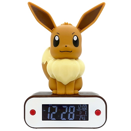 Teknofun Pokemon Eeeve Light-Up 3D Figure Digital Alarm Clock Lamp, TF811370