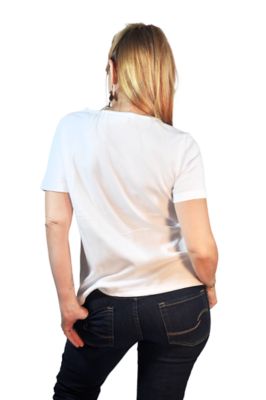 Image showing  Women's Seashell Stud Notch Collar Short Sleeve Knit Top