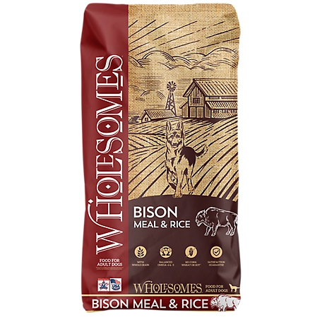 Wholesomes Adult Bison and Rice Recipe Dry Dog Food, 35 lb. Bag